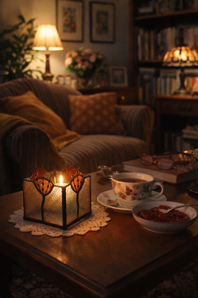 świecznik witrażowy na dzień babci