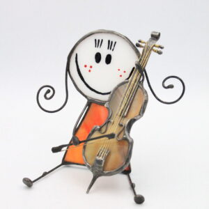 Wiolonczelistka - Witrażowa Figurka dla Muzyka