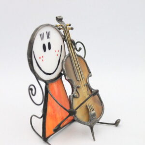 Wiolonczelistka - Witrażowa Figurka dla Muzyka