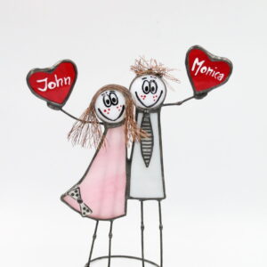 Drobny prezent ślubny - Parka z sercami