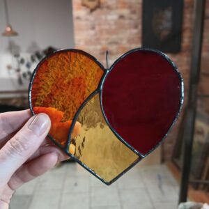 Serce Uważność - zawieszka witrażowa