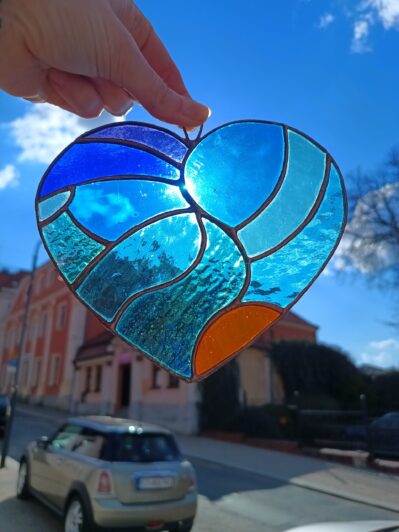 Serce Głęboka Więź - zawieszka witrażowa