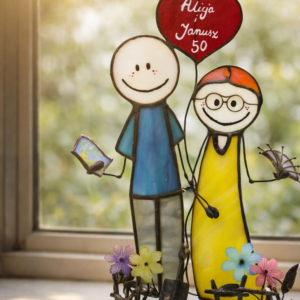 Personalizowana parka rocznicowa na Złote Gody jako dekoracja w domu