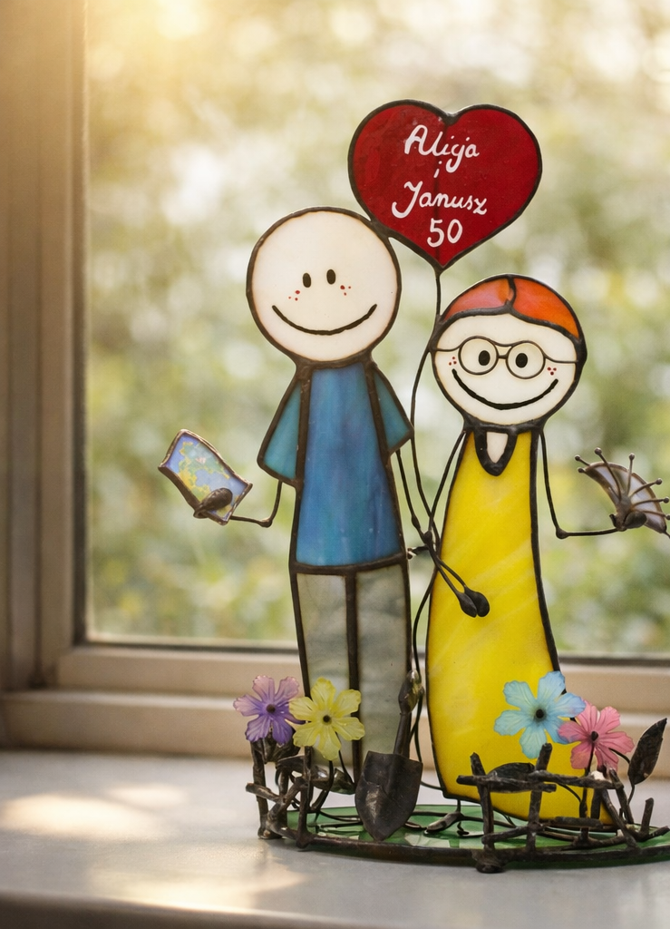 Personalizowana parka rocznicowa na Złote Gody jako dekoracja w domu