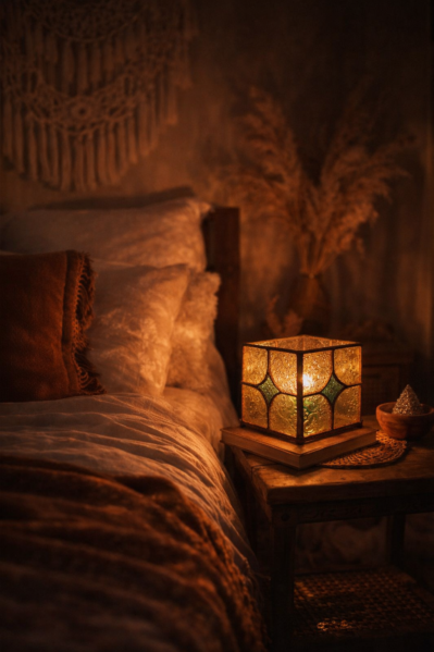 świecznik witrażowy na prezent dla przyjaciela